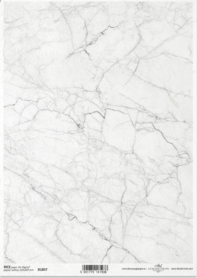 Grey and white marbled crackle texture. ITD Collection Rice Paper