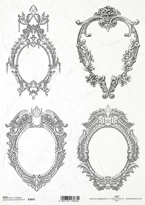 oval frame set ITD Collection Rice Paper