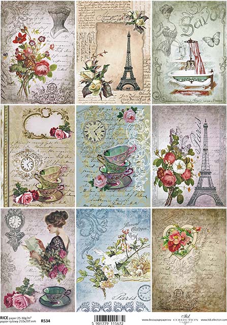 Buy A4 Rice Papers for Decoupage, Scrapbook, Crafts, Cards, Journals –  Decoupage Napkins.Com