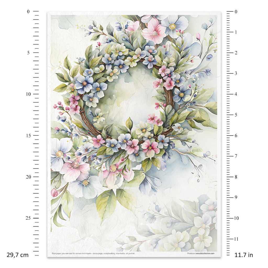 Spring Bouquet A4 Rice Paper Set by ITD Collection. Eleven papers matched in theme and color.