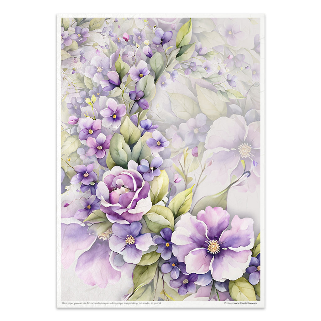 Spring Bouquet A4 Rice Paper Set by ITD Collection. Eleven papers matched in theme and color.