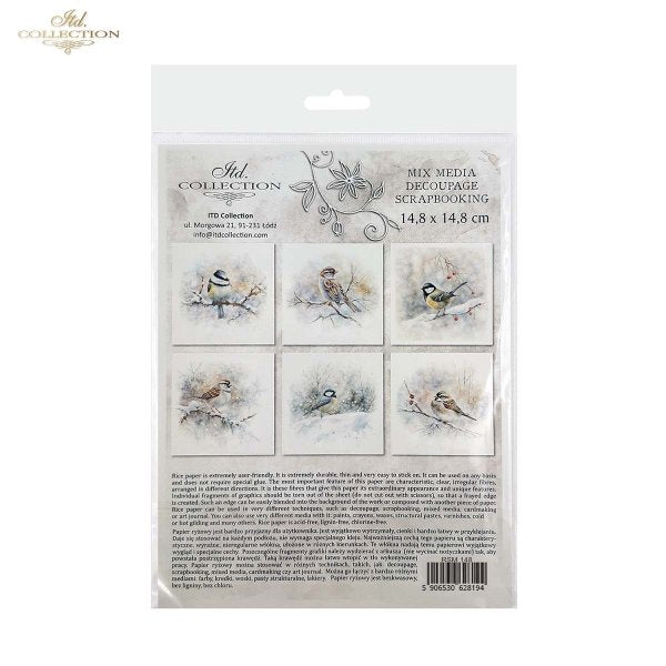 Winter Birds in coordinated Mini Rice Paper Sets by ITD Collection