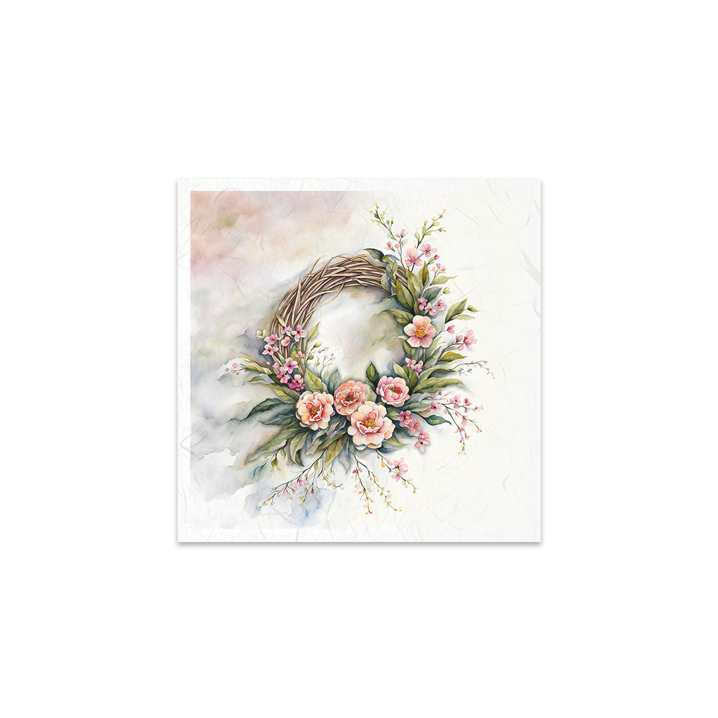 Floral wreaths in coordinated Mini Rice Paper Sets. Great for Card Making, Scrapbooking, Decoupage Art