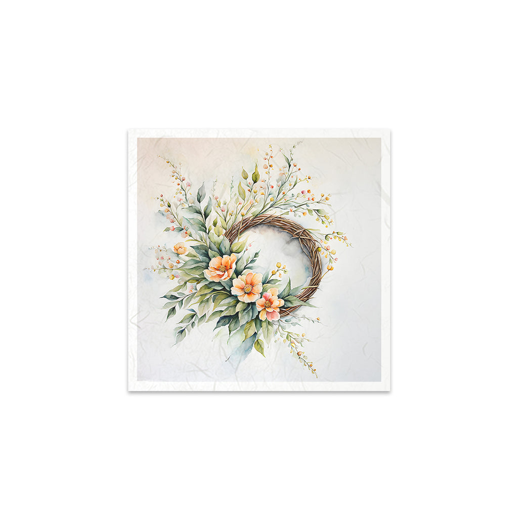 Floral wreaths in coordinated Mini Rice Paper Sets. Great for Card Making, Scrapbooking, Decoupage Art