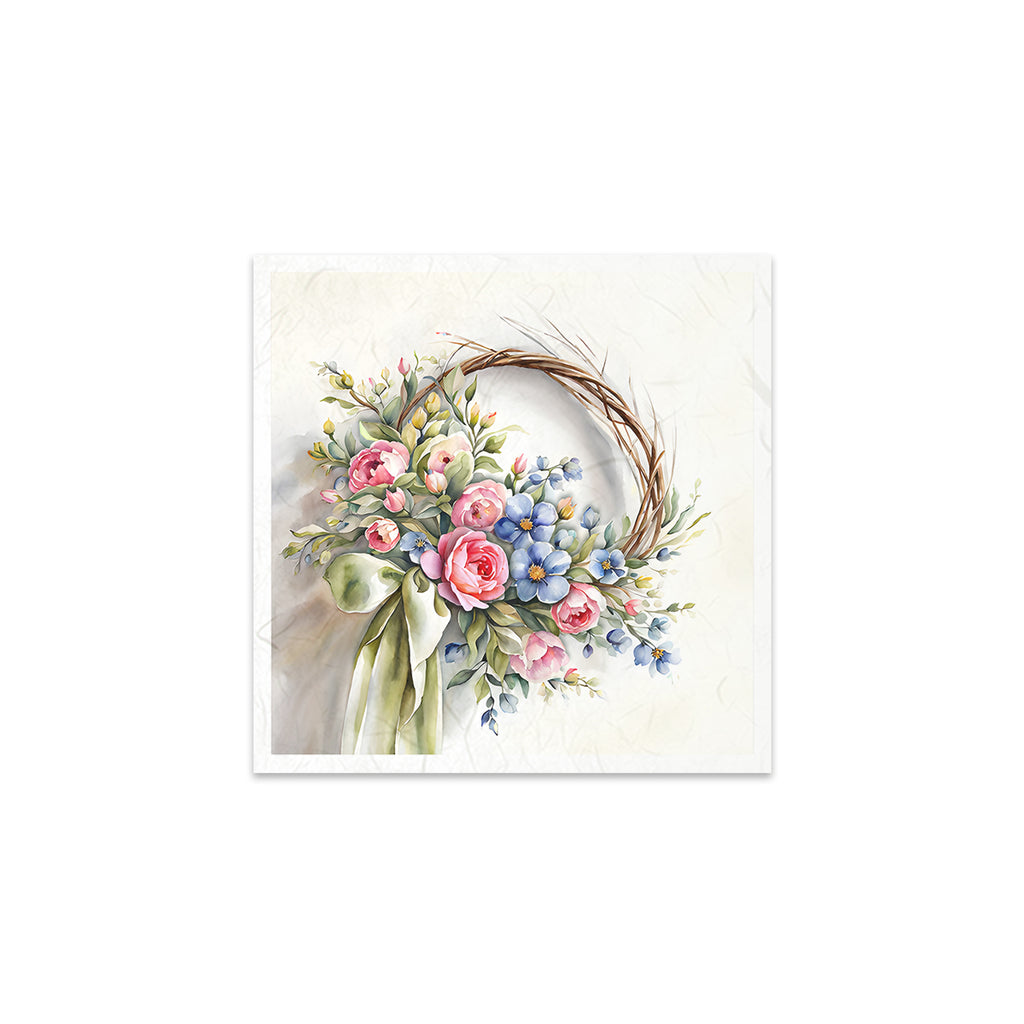 Floral wreaths in coordinated Mini Rice Paper Sets. Great for Card Making, Scrapbooking, Decoupage Art