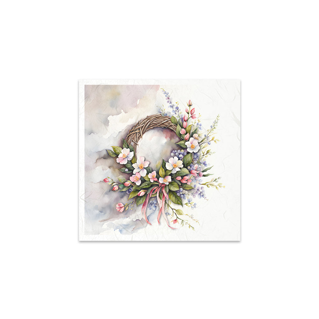 Floral wreaths in coordinated Mini Rice Paper Sets. Great for Card Making, Scrapbooking, Decoupage Art