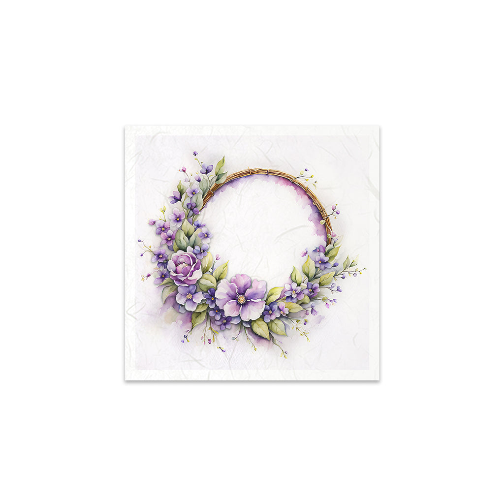 Floral wreaths in coordinated Mini Rice Paper Sets. Great for Card Making, Scrapbooking, Decoupage Art