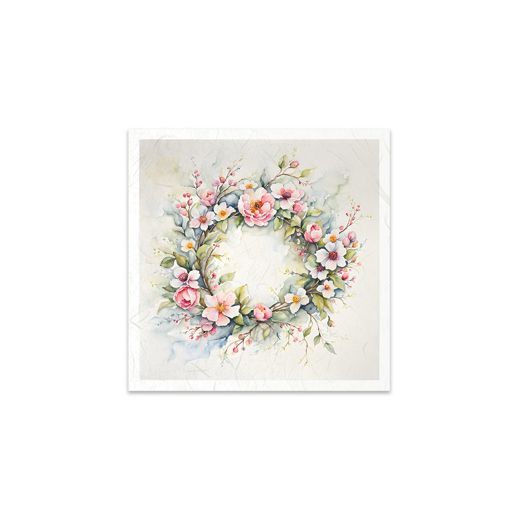 Floral wreaths in coordinated Mini Rice Paper Sets. Great for Card Making, Scrapbooking, Decoupage Art