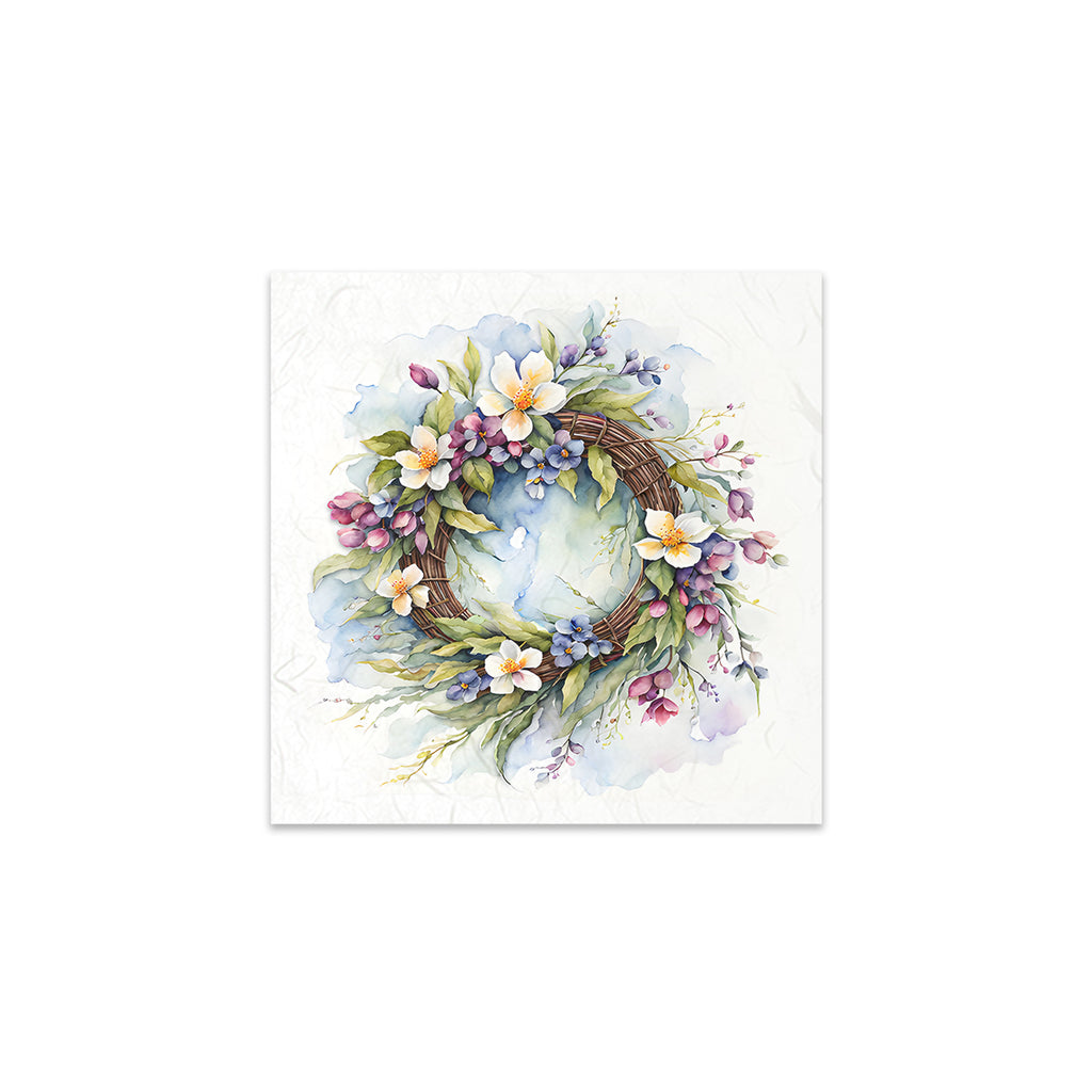 Floral wreaths in coordinated Mini Rice Paper Sets. Great for Card Making, Scrapbooking, Decoupage Art