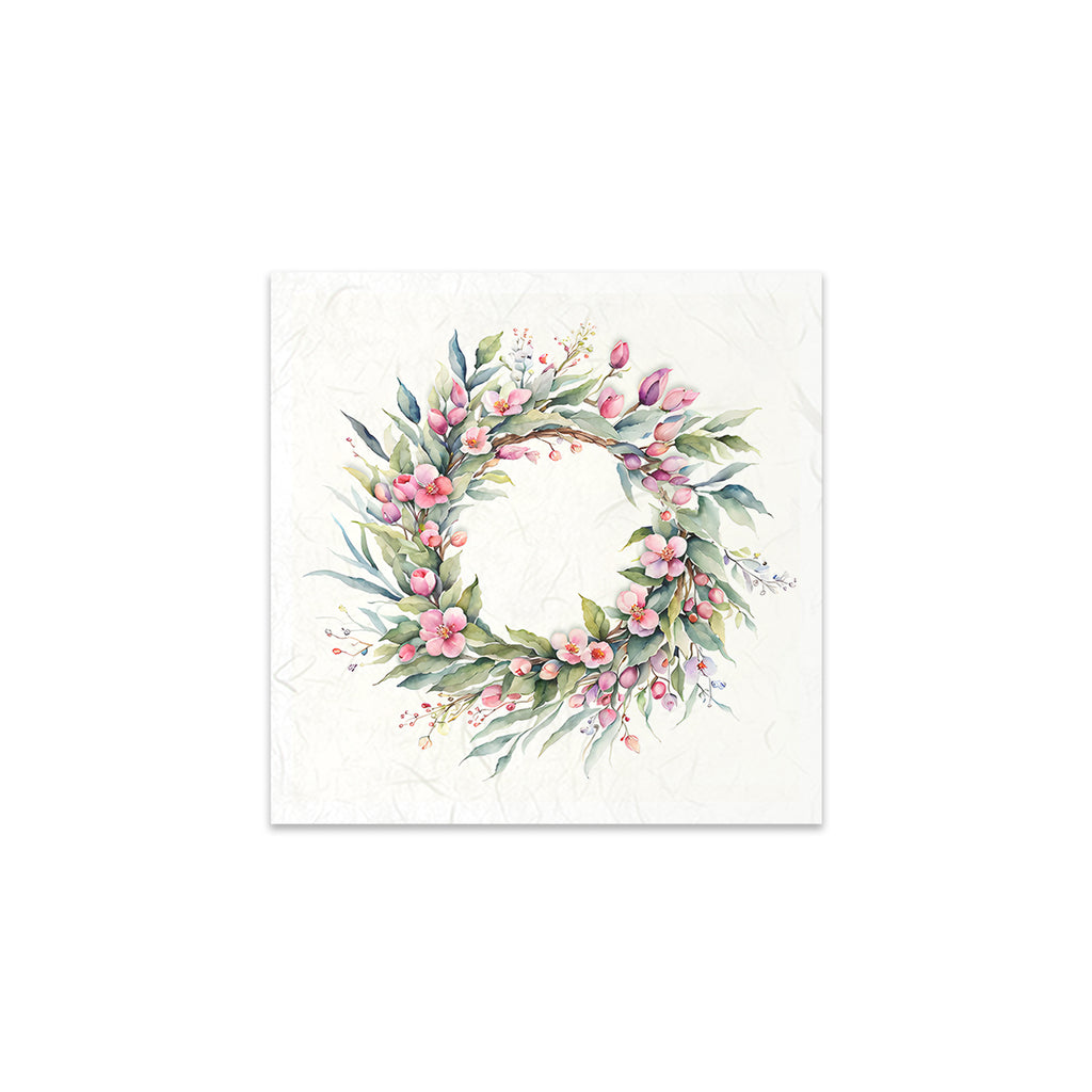 Floral wreaths in coordinated Mini Rice Paper Sets. Great for Card Making, Scrapbooking, Decoupage Art