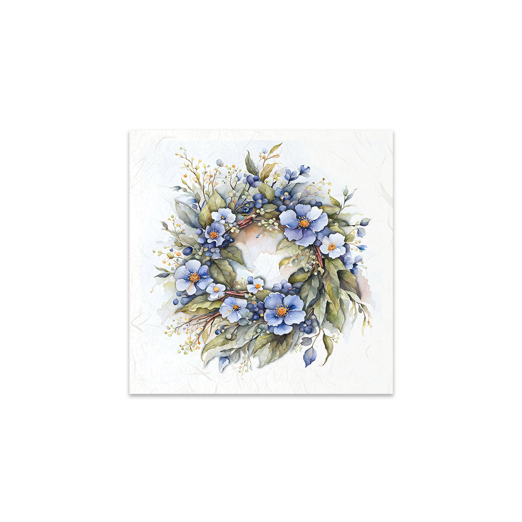 Floral wreaths in coordinated Mini Rice Paper Sets. Great for Card Making, Scrapbooking, Decoupage Art