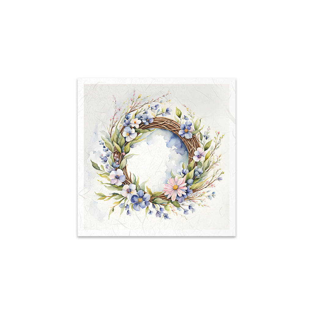 Floral wreaths in coordinated Mini Rice Paper Sets. Great for Card Making, Scrapbooking, Decoupage Art