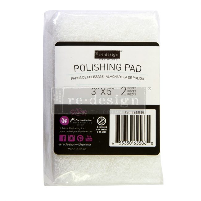 ReDesign with Prima 2 pack of 3"x5" polishing cloths. White color. For buffing, burnishing and polishing home decor.