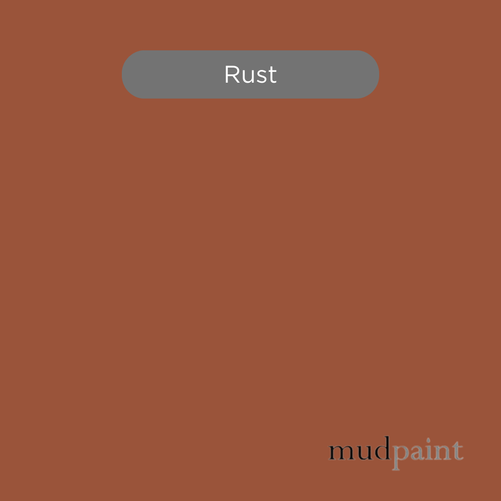 Rust MudPaint. Our clay-based formula ensures a smooth matte finish every time.