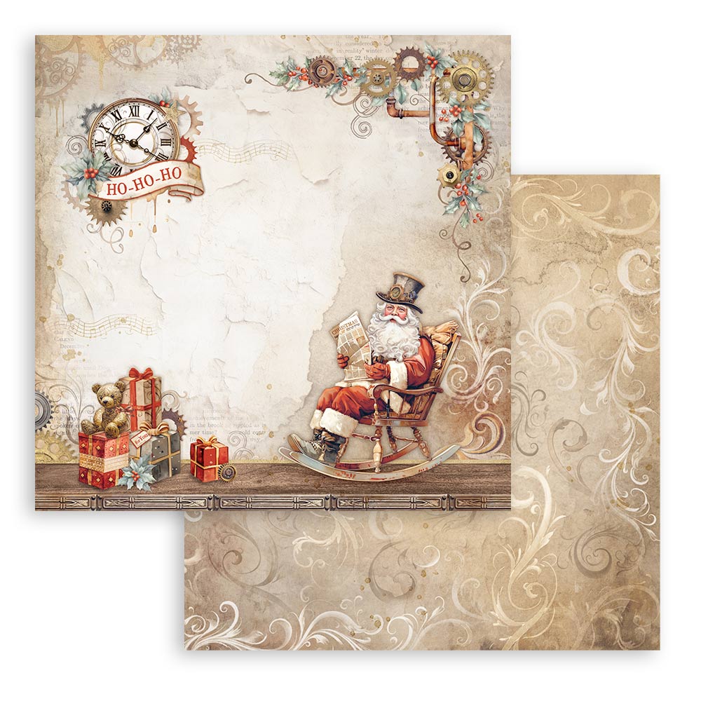 Gear Up For Christmas Stamperia Scrapbooking 12x12 Paper Set. These beautiful high quality papers by Stamperia are themed sets with coordinating designs