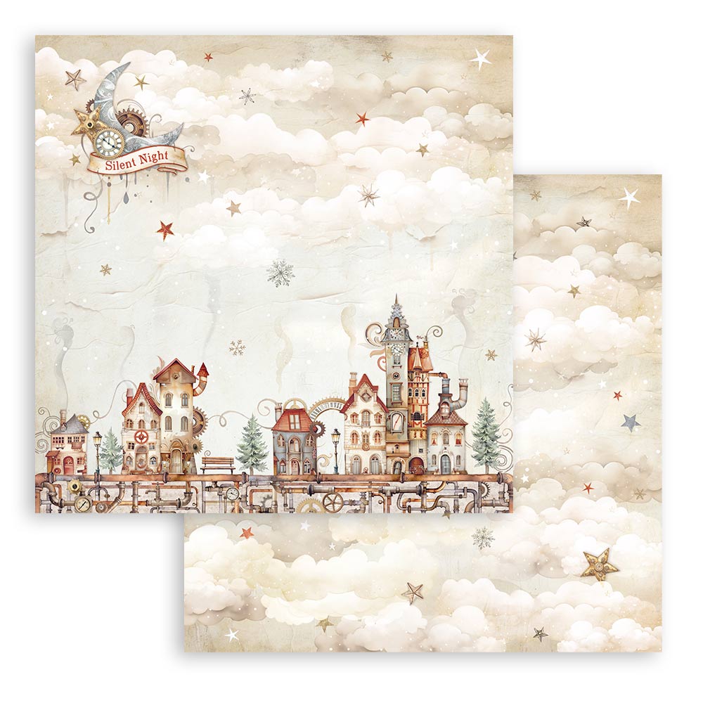 Gear Up For Christmas Stamperia Scrapbooking 12x12 Paper Set. These beautiful high quality papers by Stamperia are themed sets with coordinating designs