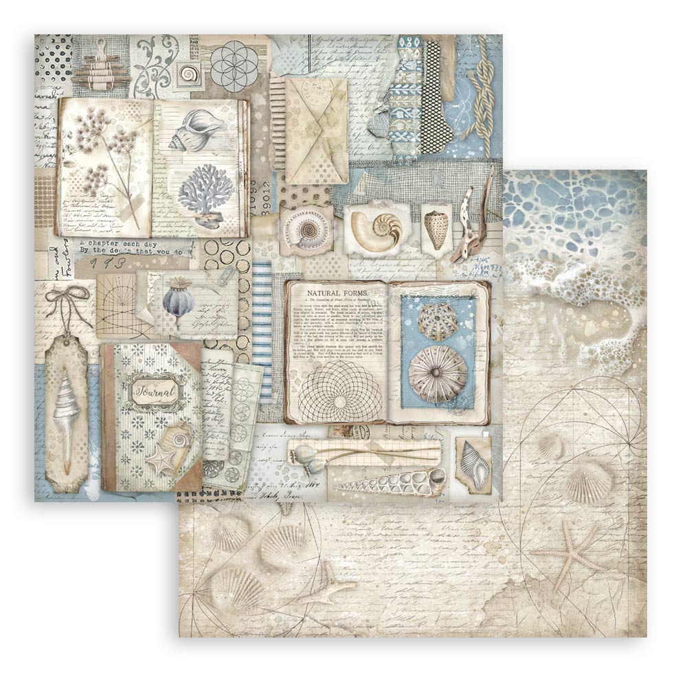 Silent Sea Stamperia Scrapbooking 12x12 Paper Set. These beautiful high quality papers by Stamperia are themed sets with coordinating designs