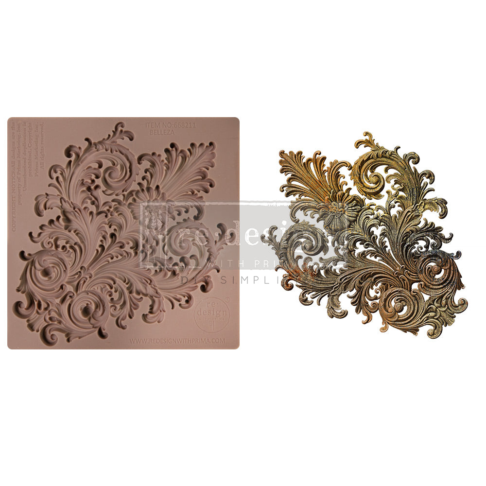 ReDesign with Prima - Decor Mold 6x6 Pattern: Salon De Le Belle Epoque. Floral flourish pattern.