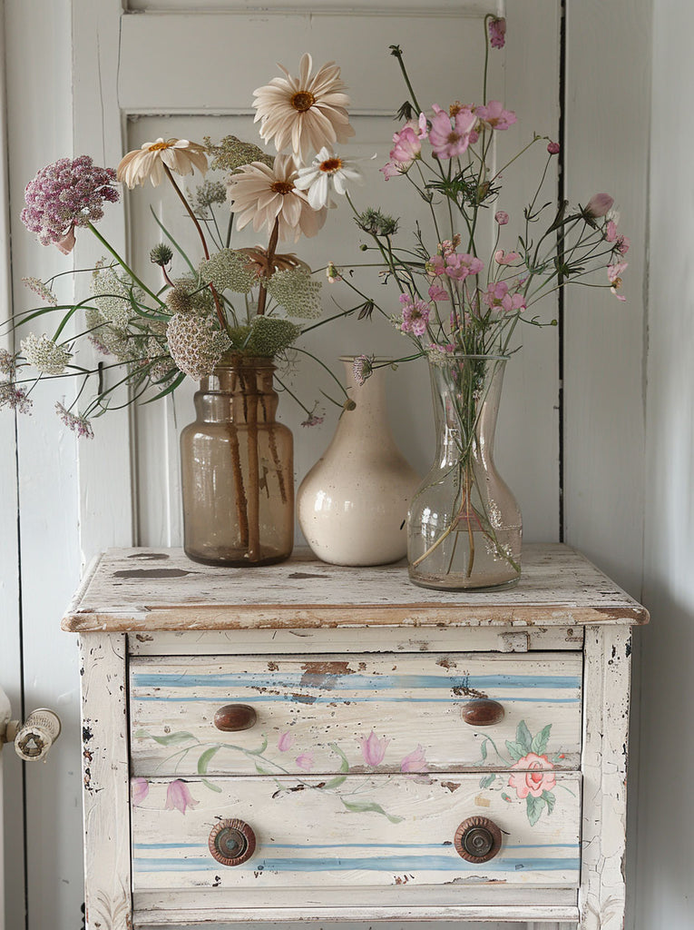 ReDesign with Prima Swedish Posy Decor Transfers® are easy to use rub-on transfers for Furniture and Mixed Media uses.