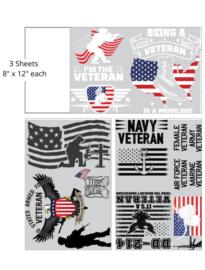 Military insignia and images with red white and blue by Belles and Whistles Rub on Transfer Decal