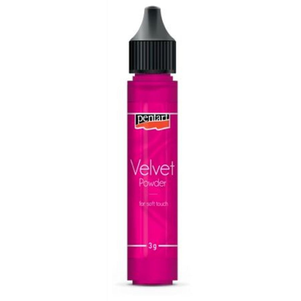 Pink Pentart Velvet Powder bottle on a white background