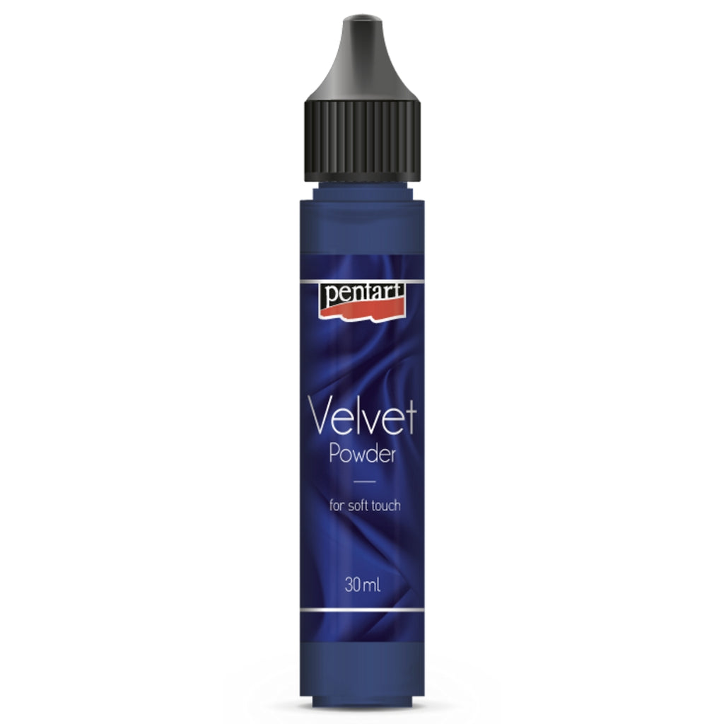 Dark Blue Pentart Velvet Powder bottle on a white background