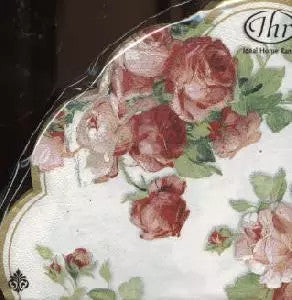 Red roses Round paper napkin for decoupage.