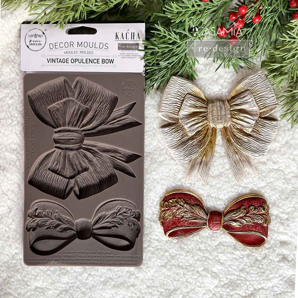 Redesign with Prima Kacha Vintage Opulence Bow mold with 2 bows
