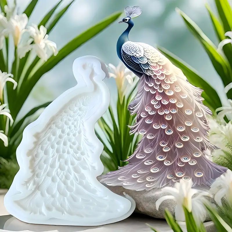 Silicone Craft Accent Mold. Pretty Peacock