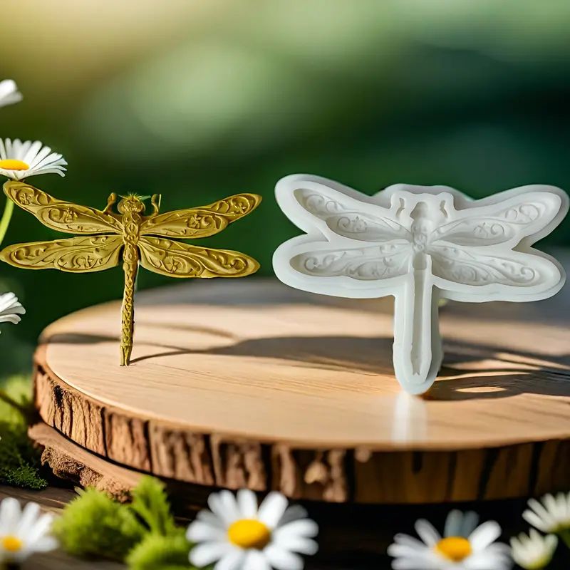 Silicone Craft Accent Mold. Dragonfly with stylized wings