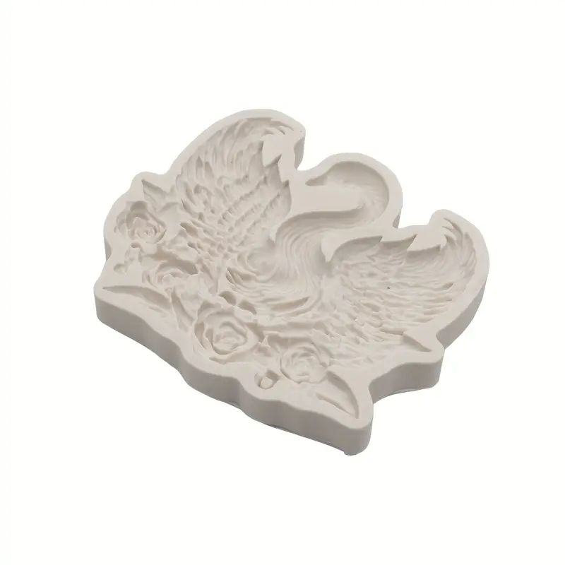 Silicone Craft Accent Mold. Swan with roses