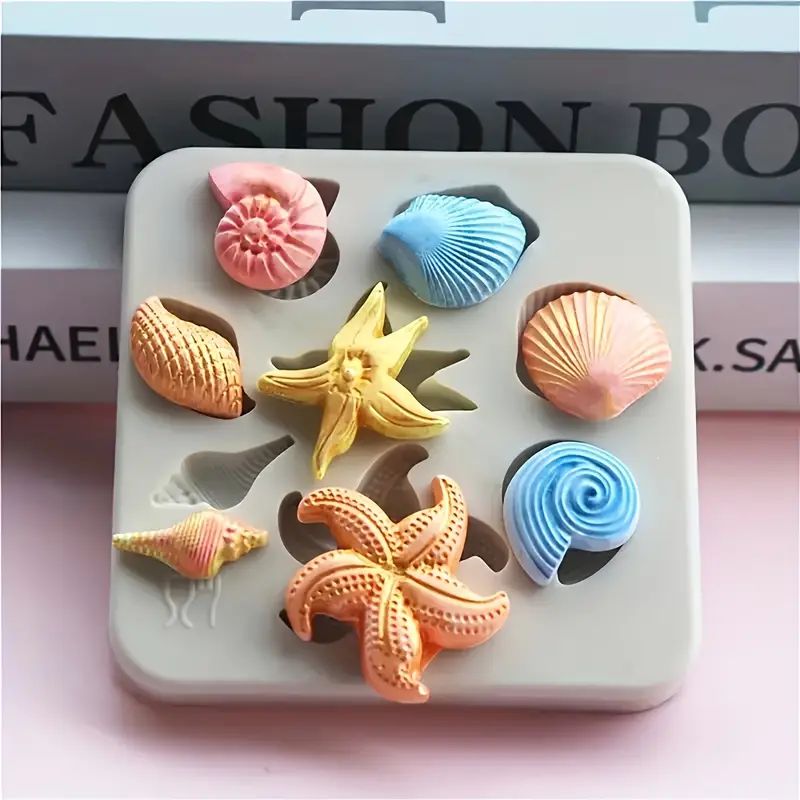 Silicone Craft Accent Mold. Sea shells and starfish