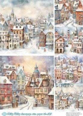 snowy city scenes AB Studio Rice Papers