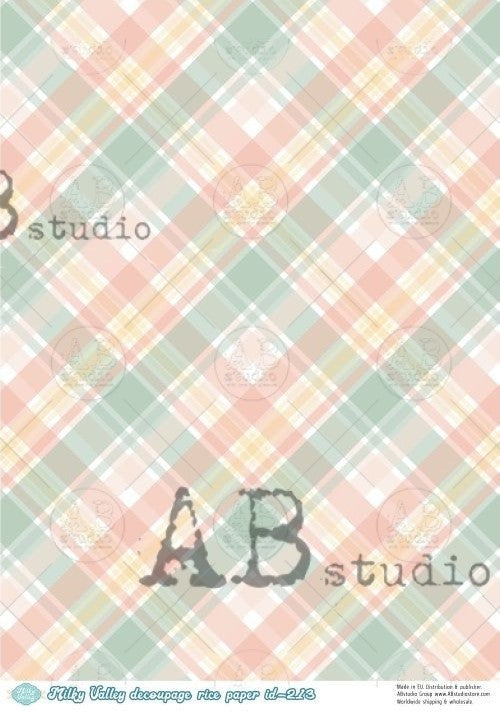 green yellow red and white plaid diamond pattern AB Studio Rice Papers