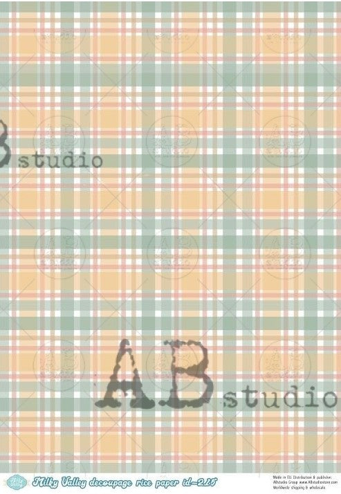 green yellow and blue plaid AB Studio Rice Papers