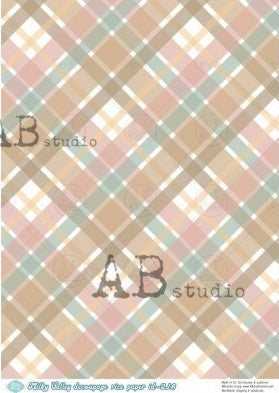 pink yellow green and tan plaid AB Studio Rice Papers