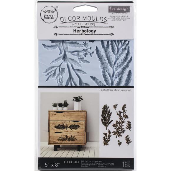 ReDesign with Prima - Decor Mold 5x8 Pattern: Herbology. Heat resistant and food safe. Breathe new life into your furniture, frames, plaques, boxes, scrapbooks, journals