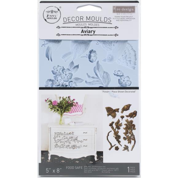 ReDesign with Prima - Decor Mold 5x8 Pattern: Aviary Heat resistant and food safe. Breathe new life into your furniture, frames, plaques, boxes, scrapbooks, journals.