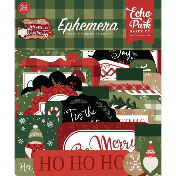 This package contains Echo Park Cardstock Ephemera - Gnome For Christmas, Icons, 33 pieces