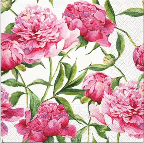 These Pink Peonies Paper Napkins are of exceptional quality. Imported from Europe.  3-ply. Ideal for Decoupage Crafting, DIY craft projects, Scrapbooking, Mixed Media