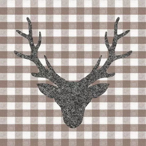 These Stag Brown Plaid Decoupage Paper Napkins are of exceptional quality and imported from Europe. 3 ply. Ideal for Decoupage Crafting, DIY craft projects, Scrapbooking, Mixed Media