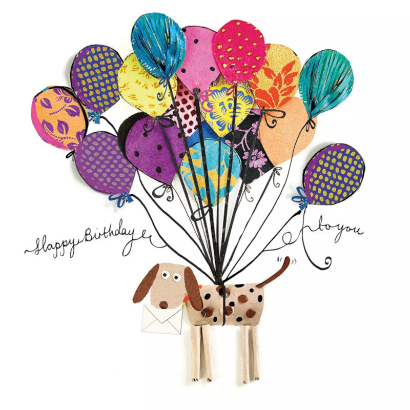 These Artisan Dog with colorful Birthday Balloons Decoupage Paper Napkins are of exceptional quality. Imported from Europe. 3-ply, silky feel, and vivid ink colors. Ideal for Decoupage Crafting