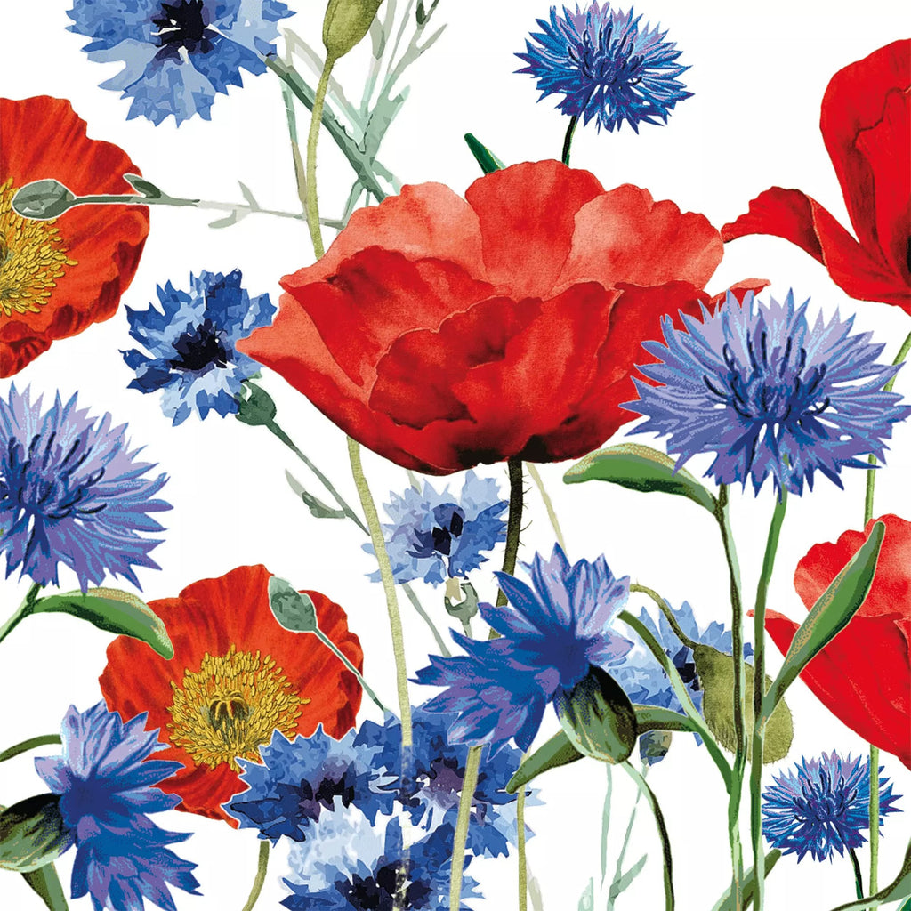 These Summer Field floral Decoupage Paper Napkins are exceptional quality. Imported from Europe. 3-ply. Ideal for Decoupage Crafting, DIY craft projects, Scrapbooking, Mixed Media
