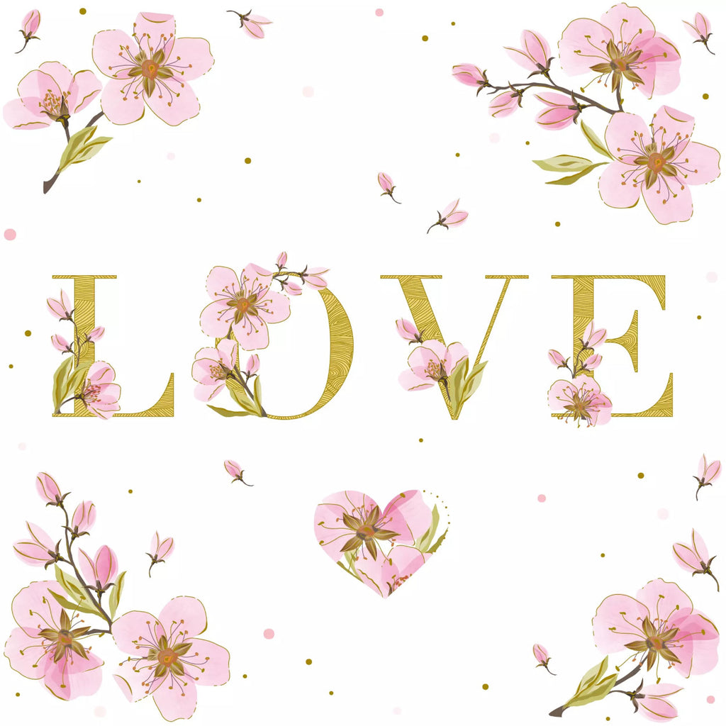 These Love Message pink floral Decoupage Paper Napkins are of exceptional quality. 3-ply. This makes them ideal for Decoupage Crafting, DIY craft projects, Scrapbooking, Mixed Media