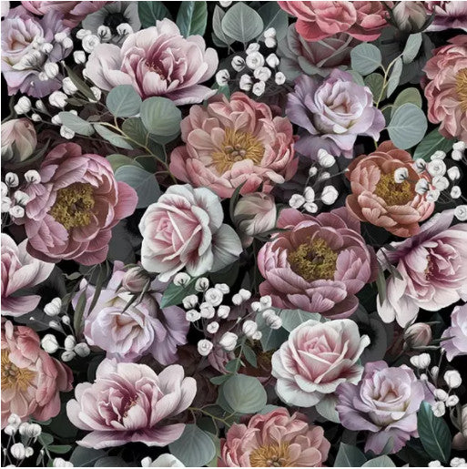 These Vintage Flowers on Black Decoupage Paper Napkins are exceptional quality. Imported from Europe. Ideal for Decoupage Crafting, DIY craft projects, Scrapbooking, Mixed Media