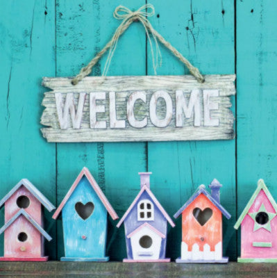 These Welcome Home Birdhouse Decoupage Paper Napkins are Exceptional quality and imported from Europe. Ideal for Decoupage Crafting, DIY craft projects, Scrapbooking