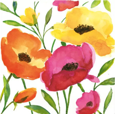 Shop Colorul Floral Poppy Decoupage Paper Napkins are of exceptional quality and imported from Europe. Ideal for Decoupage Crafting, DIY craft projects, Scrapbooking