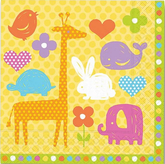 Shop bright yellow colorful Animal Crackers Party Decoupage Paper Napkins for Scrapbooking, Mixed Media, Decoupage