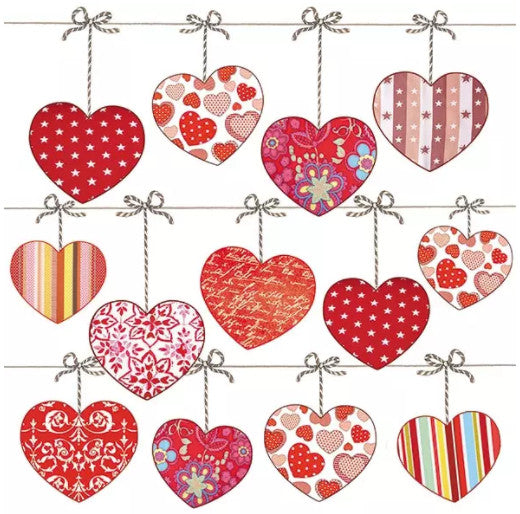 These Red Hearts on Wire Decoupage Paper Napkins are of exceptional quality and imported from Europe. Ideal for Decoupage Crafting, DIY craft projects, Scrapbooking, Mixed Media, Art Journaling