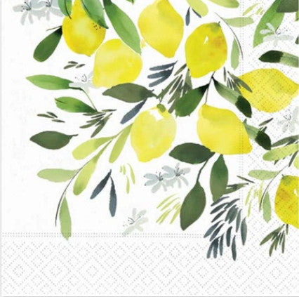 Shop yellow Lemon Blossom on green branch Decoupage Paper Napkin for Crafting, Mixed Media